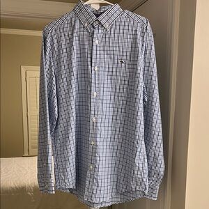 Men's Blue Vineyard Vines Checkered Button Down Shirt
